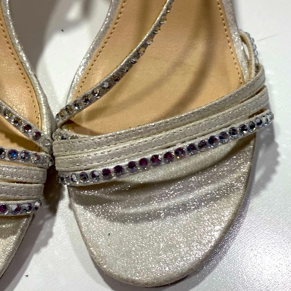 Nina New York Nelena Silver Rhinestone Sparkly Strappy Evening Sandals Size 6.5 - Picture 11 of 16
